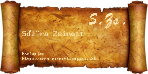 Séra Zsinett névjegykártya